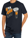 Men's Casual Graphic T-Shirt - Round Neck, Short Sleeve, Fun Battery Design, AA Batteries Illustration