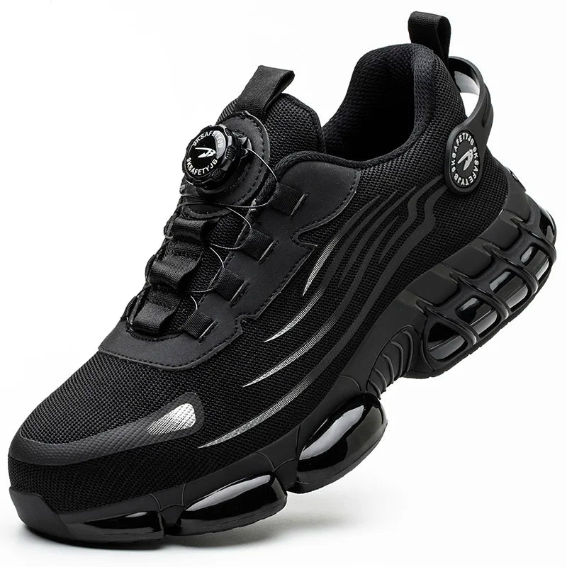 Rotating Button Steel Toe Safety Shoes Men Anti-smash Anti-puncture Work Shoes Breathable Sport Shoes Security Protective Boots