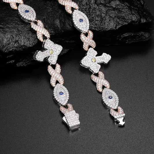 Unisex luxury Moissanite VVS1 Necklace Chain 925 Silver For Women Iced Out Chain Link Necklace Fine Hip Hop Jewelry