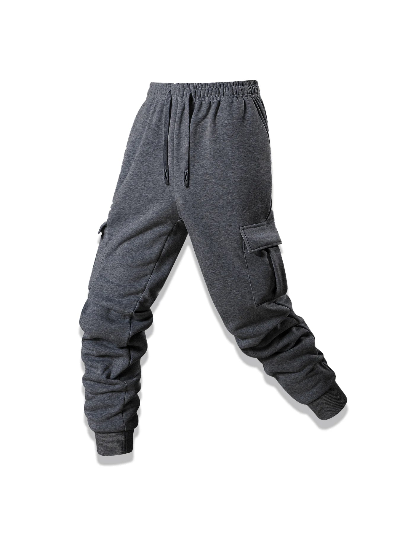 Men Cargo Casual Sports Drawstring Spliced Pants Sheath Pencil Pants Ankle Length Pant Spring Skinny Patchwork Pockets Pants