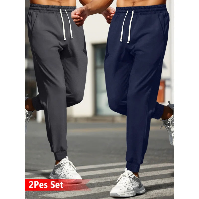 Casual Pants Spring New Arrival Sports Clothing Men Trousers Man 2026 Drawstring Elastic Waist Men's Sweatpants XL Jogger 2-Pack