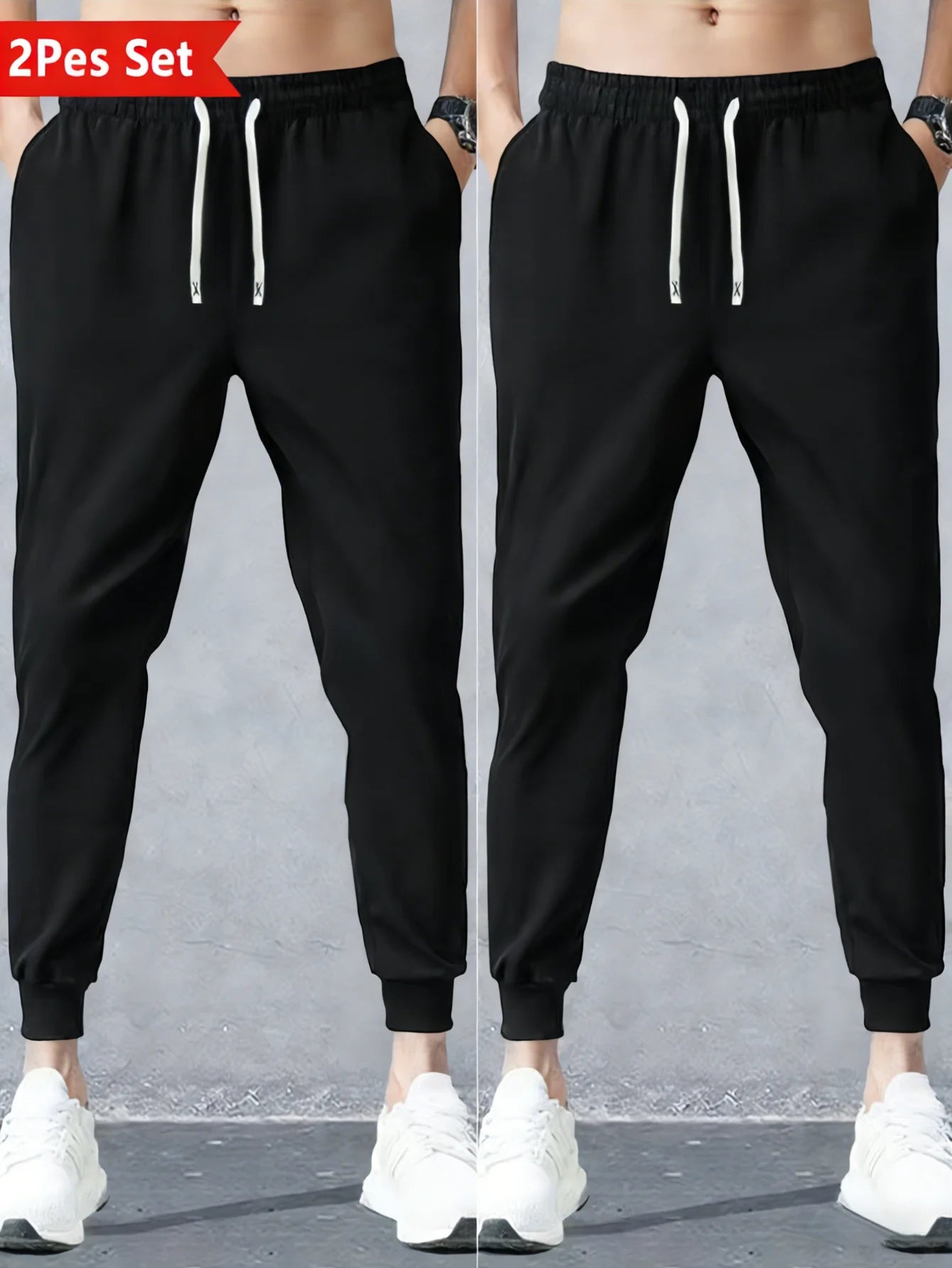 2-Pack Men Trousers Sports Pants Casual Summer Man Clothing Sweatpants Spring 2026 Light Weight Men's Adult Y2k Black Trousers