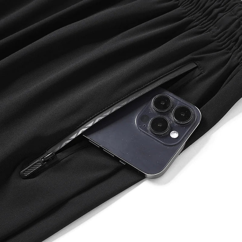 Plus Size 8xl Men Sports Pants Quick-Drying Men'S Trousers Joggers Sportswear Solid Ice Silk Sweatpants Male Elastic
