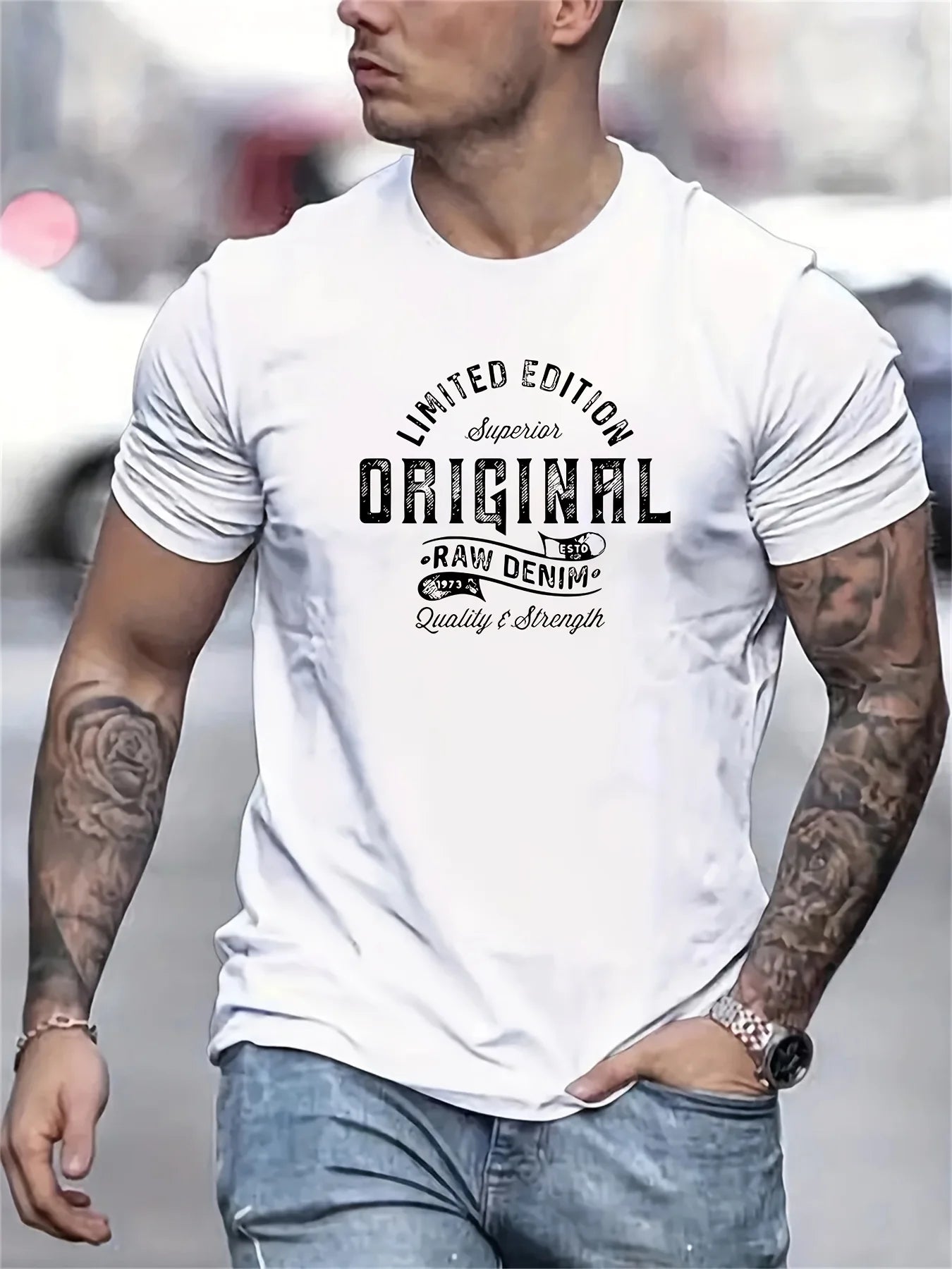Men's summer % pure cotton fashionable casual sports loose edition pattern printed round neck short sleeved T-shirt top