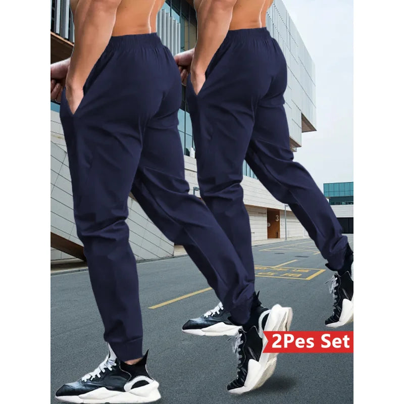 2-Pack spring Men's Clothing Casual Pants Home Man Y2k Clothes Drawstring Elastic Waist Sweatpants 2026 Men's Sports Trousers