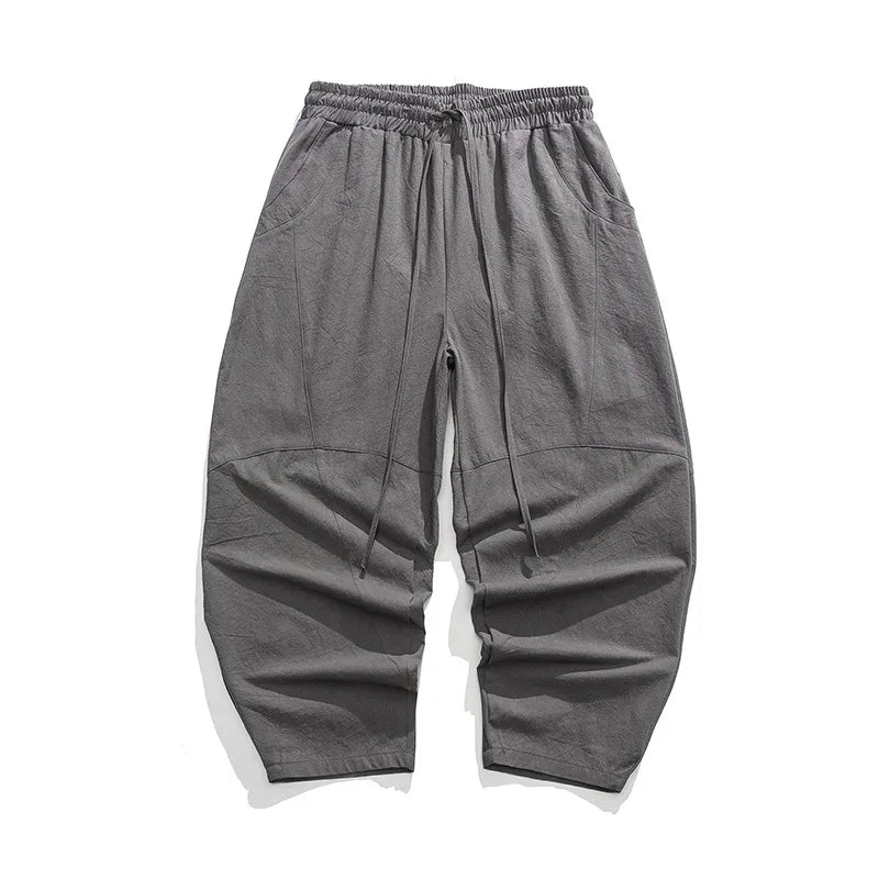 Men's Spring Loose Harem Pants Chinese Linen Oversize Sweatpants High Quality Casual Brand Male Harem Trousers