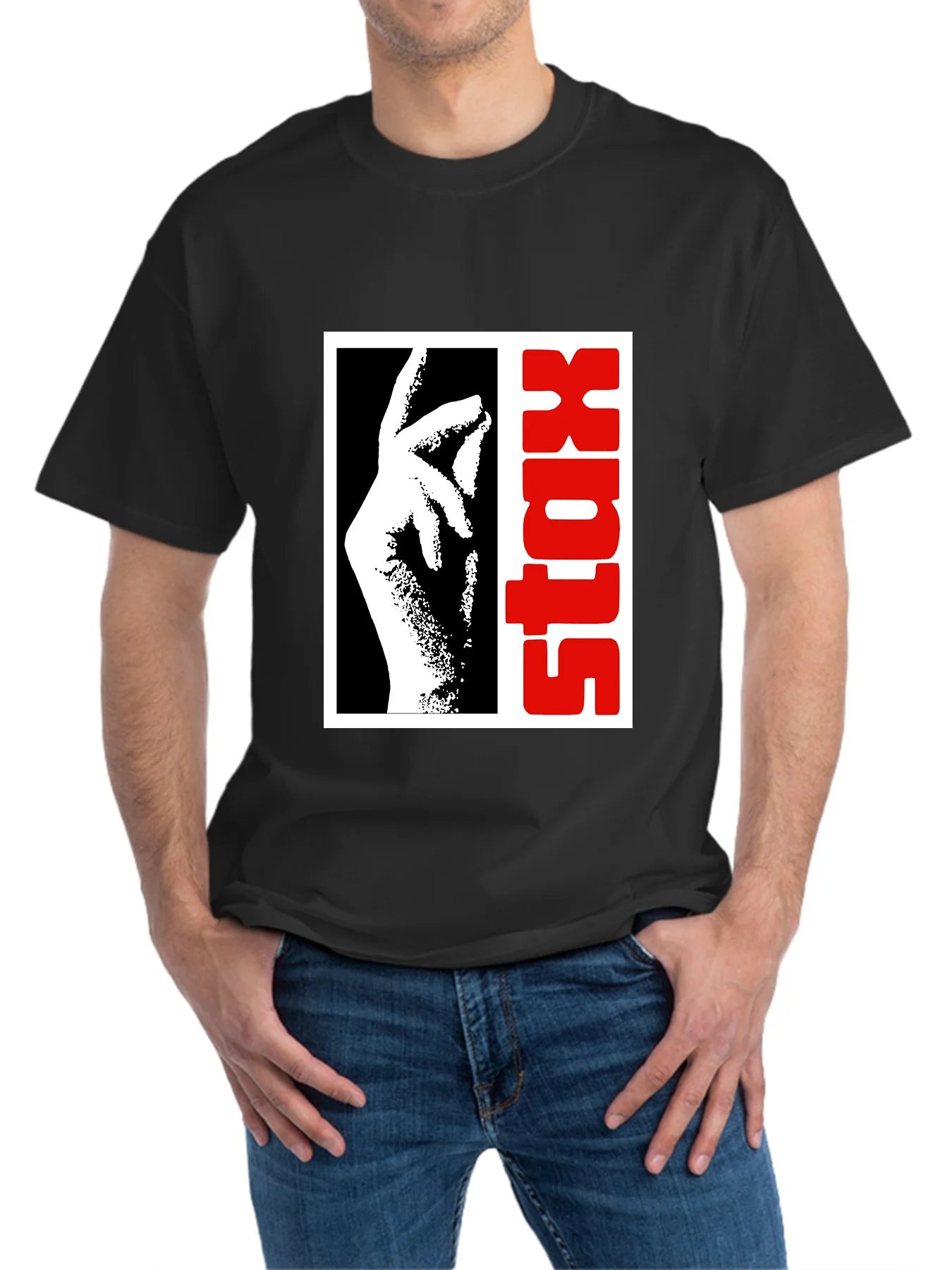 Men's Casual Cotton T-Shirt with Graphic Print - 180gsm Breathable Short Sleeve Crew Neck Tee
