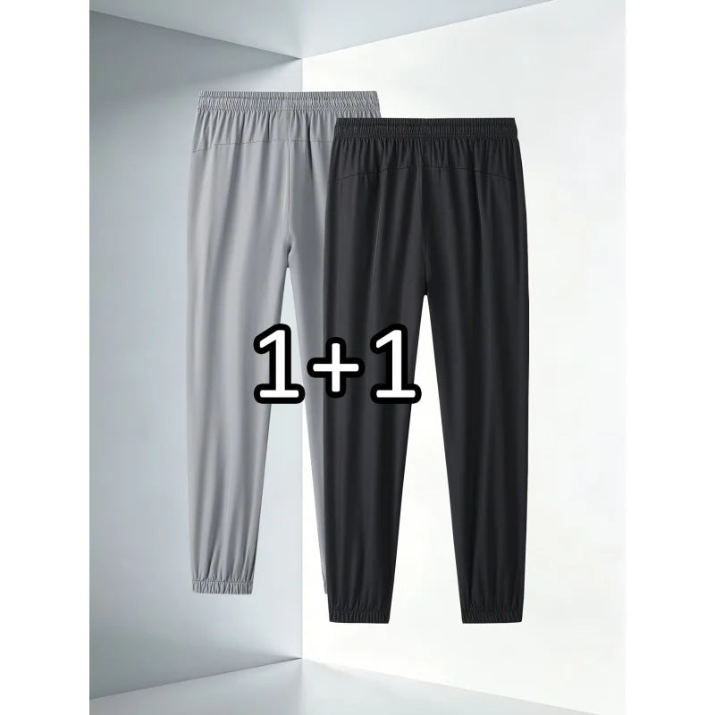 2-piece set Summer Thin Casual Sports Jogging Pants for Men Casual Trousers Man Fishing Joggers Y2k Football Sweatpants Gym Man