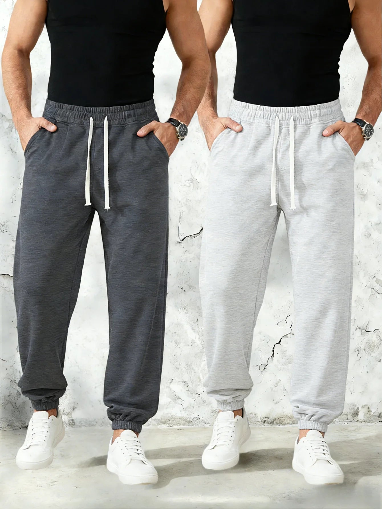 2 Pack Clothing Y2k Pants Man Cargo Casual Black Men Spring Men's Sweatpants Baggy 2026 Clothes Elastic Waistband Sports Boys