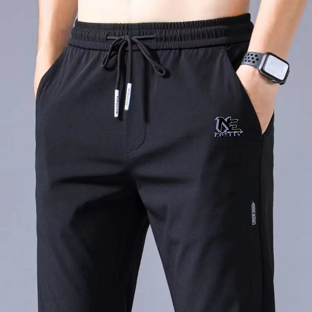Summer men's ice silk quick drying casual pants slim fit Korean version ice silk pants sports pants straight tube quick drying p