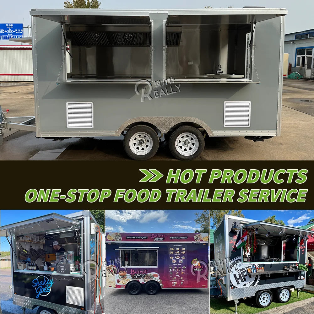 USA Standard Fast Food Truck Mobile Catering Trailer With DOT VIN Concession Food Trailer for Bubble Tea