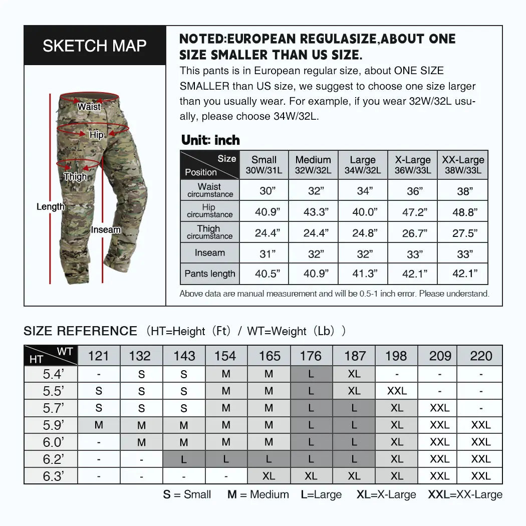 IDOGEAR Combat UFS Pants Tactical Pants w/ Knee Pads Camo Trousers 3209