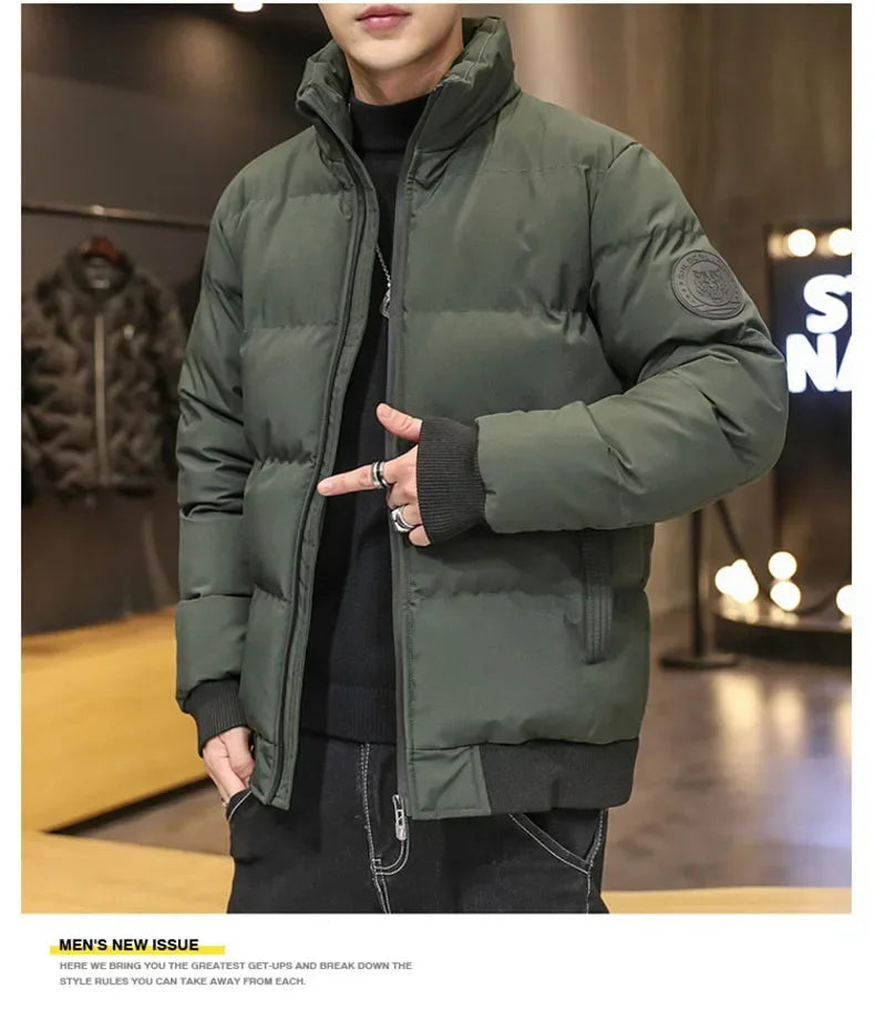Parkas Man Jackets Cotton-padded Outwear Puffer Jacket Men Warm Coats Thick Fashion Casual Winter Streetwear Men's Clothing Tops