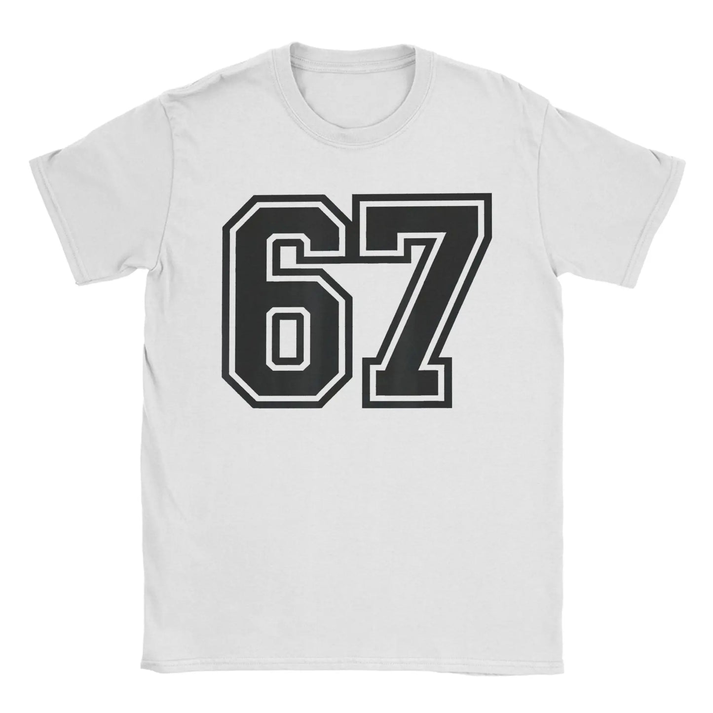 Funny Aura Energy at 67 Six Seven Genz Meme Slang T Shirt Men's Cotton Tops Retro  O-neck Short Sleeve