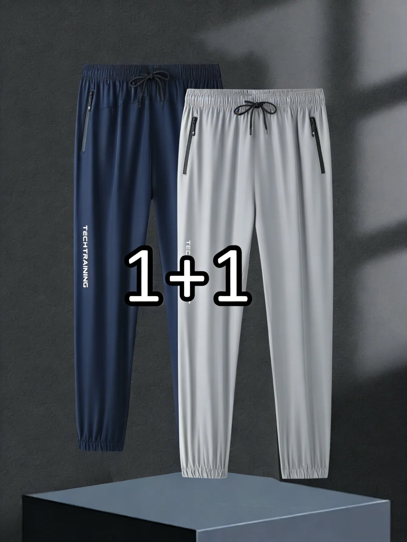 2-Piece Set Men Summer Casual Sports Pants Thin Tie-Up Jogging Pants Man Football Mens Fishing Gym Trousers Training Sweatpants
