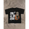 Call On Jesus T-Shirt Vintage Phone Graphic Tee Unisex Streetwear Faith-Based Top for Christian Gifts, Prayer or Casual Wear