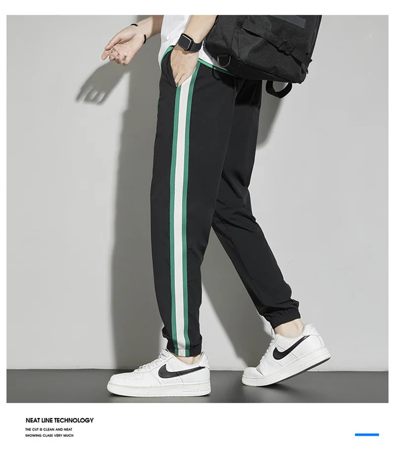 Joggers Streetwear Casual Side Stripe Pants Mens Fitness Sportswear Bottoms Loose Sweatpants Gyms Trousers Track pantalones