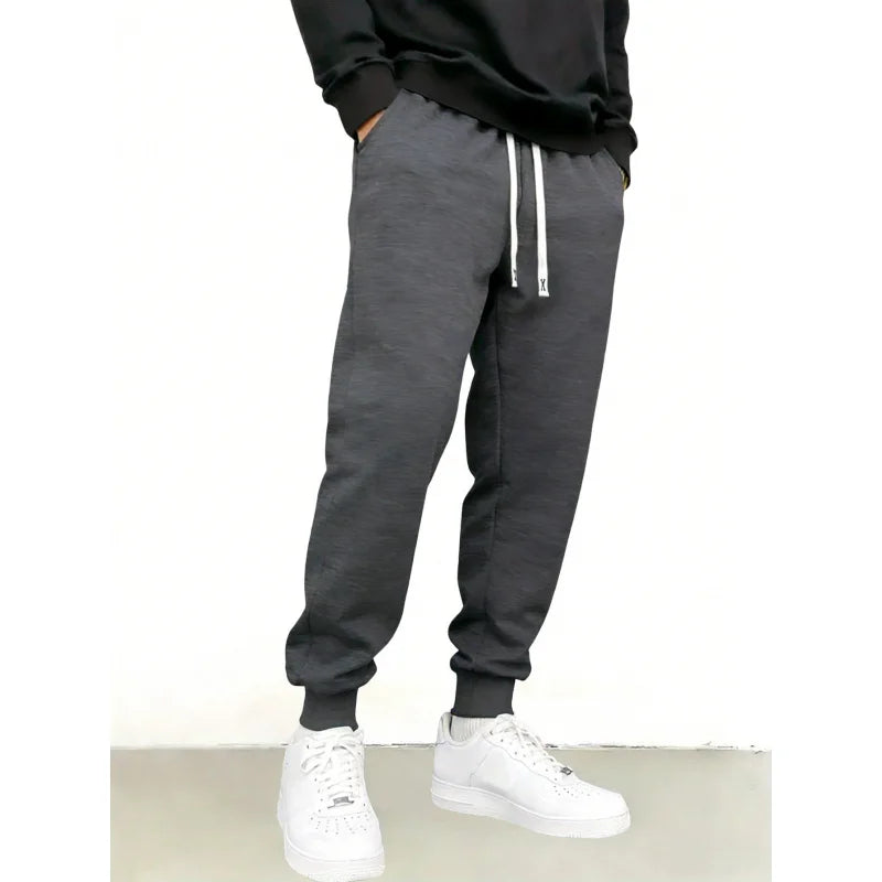 Y2k Black Pants Men Casual Man Light Weight Baggy Men's Sports Spring 2026 Drawstring Elastic Waist Outdoor Running Trousers