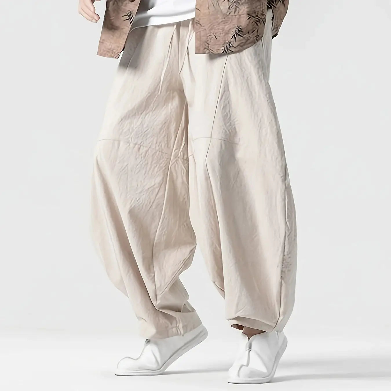 Men's Spring Loose Harem Pants Chinese Linen Oversize Sweatpants High Quality Casual Brand Male Harem Trousers