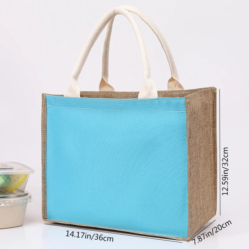 Blank DIY Painting Canvas Bags Hand Carrying Zipper Faux Linen Bags Solid Color Large Capacity Ladies Tote Shopping Bags