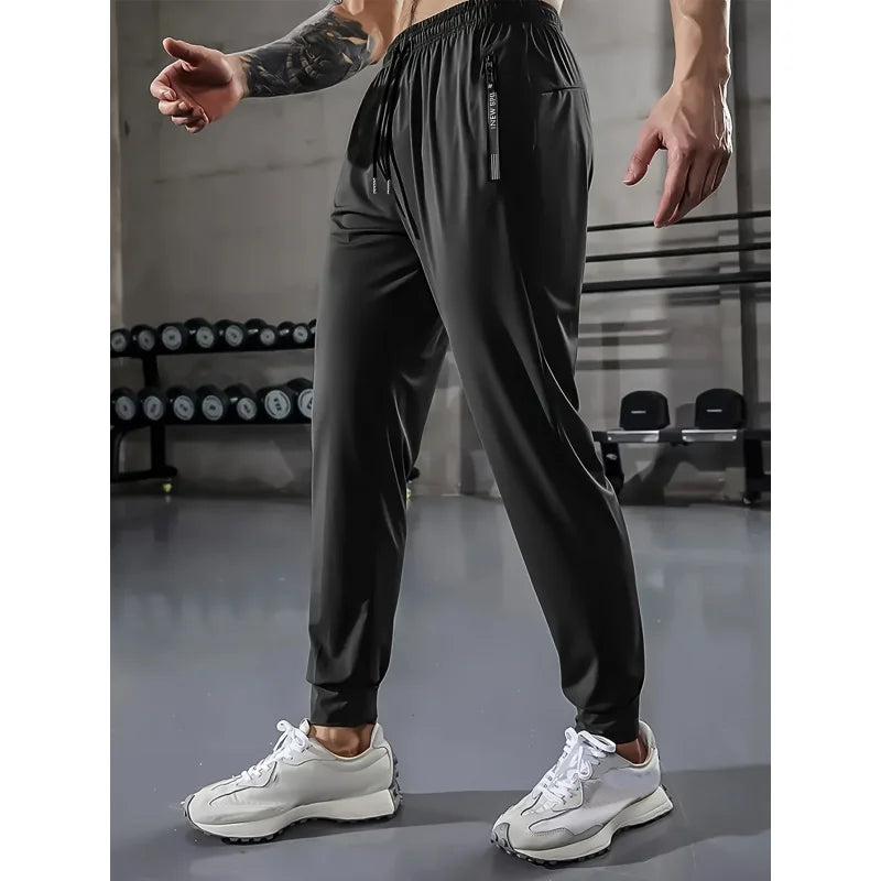 Man Pants Fishing Soft Sweatpants Football Men's Elastic Ice Silk Sports Trousers Baggy Jogging Riding Running Gym sweatpants
