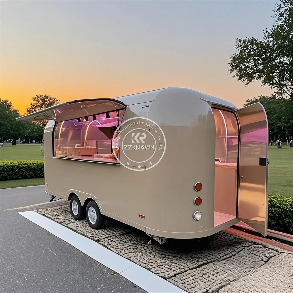 Custom Remorque Food Trailer Fully Equipped Mobile Kitchen Pizza Coffee Fast Food Truck for Sale Europe