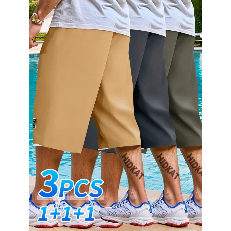 Summer Workwear 3-Pack Men's Casual Drawstring Cropped Pants Sports Gym Shorts Man Clothes Fashion Clothing Half Y2k Basketball