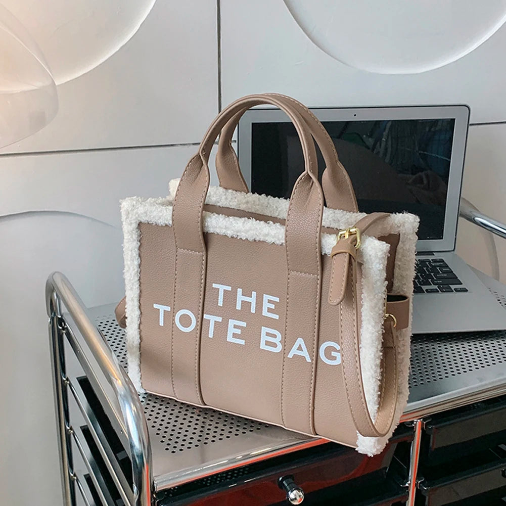 PU Leather Commute Bag Fashion Letter Square Bags Casual Soft for Girls Shopping