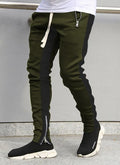 Men Sweatshirts Jogging Pants Men Casual Pants Men Stylish Color Block Zip Pockets Drawstring Sports Skinny Pants Trousers Pants