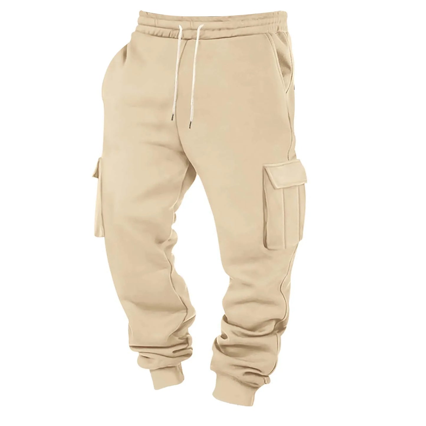 2025 Mens Sweatpants Straight Fit Joggers For Sports And Streetwear Loose Oversized Drawstring Long Pants Men Multi-Pocket Pants
