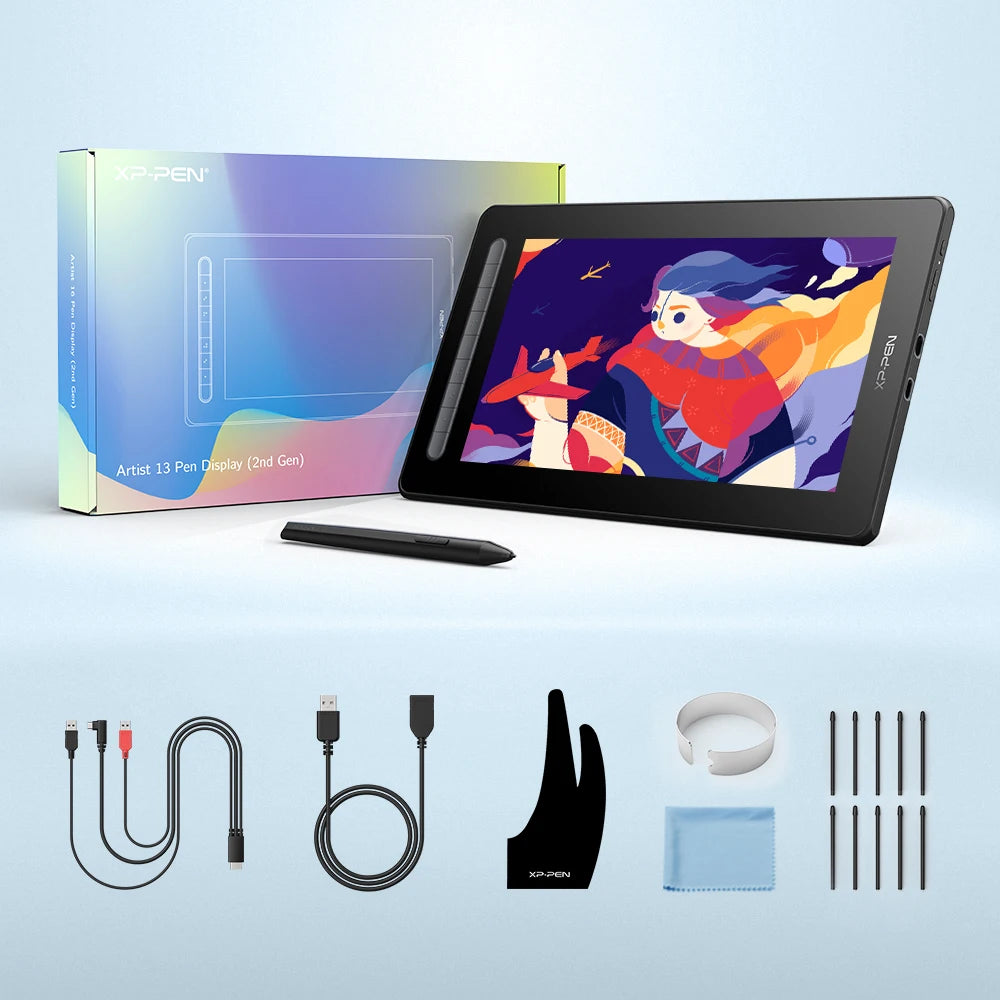 XPPen Artist Series Pen Display (2nd Gen) Artist 12 13 16 Inch Graphic Tablet Monitor with X3 Stylus Support Windows Mac Android