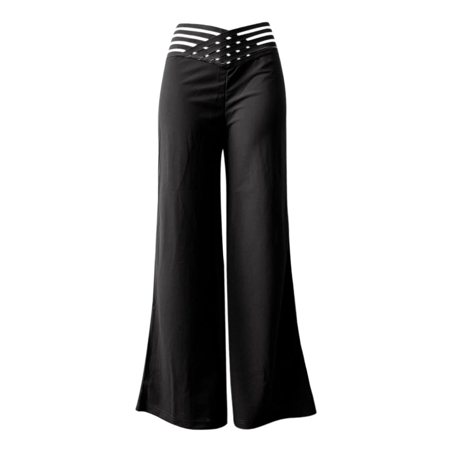 Women Flared Pants Elegant Office Lady Casual Blended Material