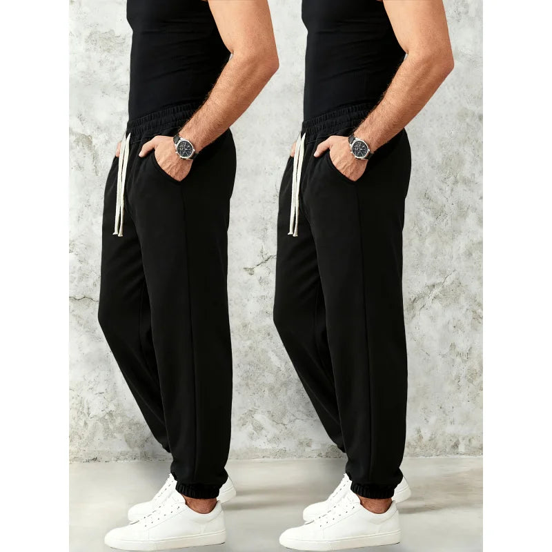 2 Pack Clothing Y2k Pants Man Cargo Casual Black Men Spring Men's Sweatpants Baggy 2026 Clothes Elastic Waistband Sports Boys