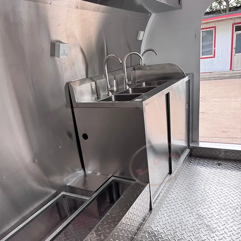 Fully Equipped Ice Cream Food Truck with Full Kitchen Trailer, Fast Food Trailer, Mobile Street Food Cart