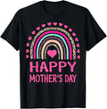 Happy Mother's Day 2025 Tshirt for Women Mom Grandma Rainbow T-Shirt100%cotton