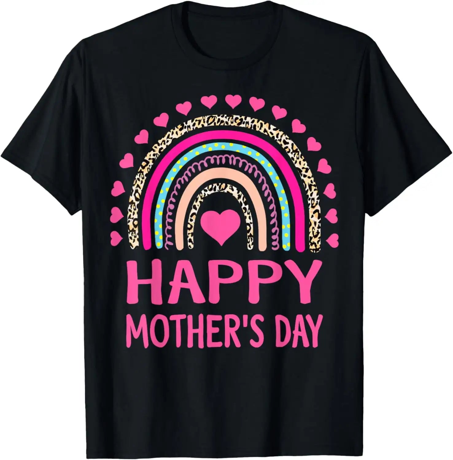 Happy Mother's Day 2025 Tshirt for Women Mom Grandma Rainbow T-Shirt100%cotton