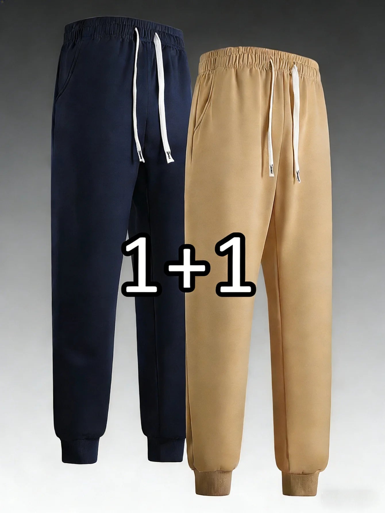 2-Pack Man Pants Clothing Casual Xl Black Men Y2k Clothes Sweatpants Black Sports Trousers Elastic Waistband Autumn Men Trousers