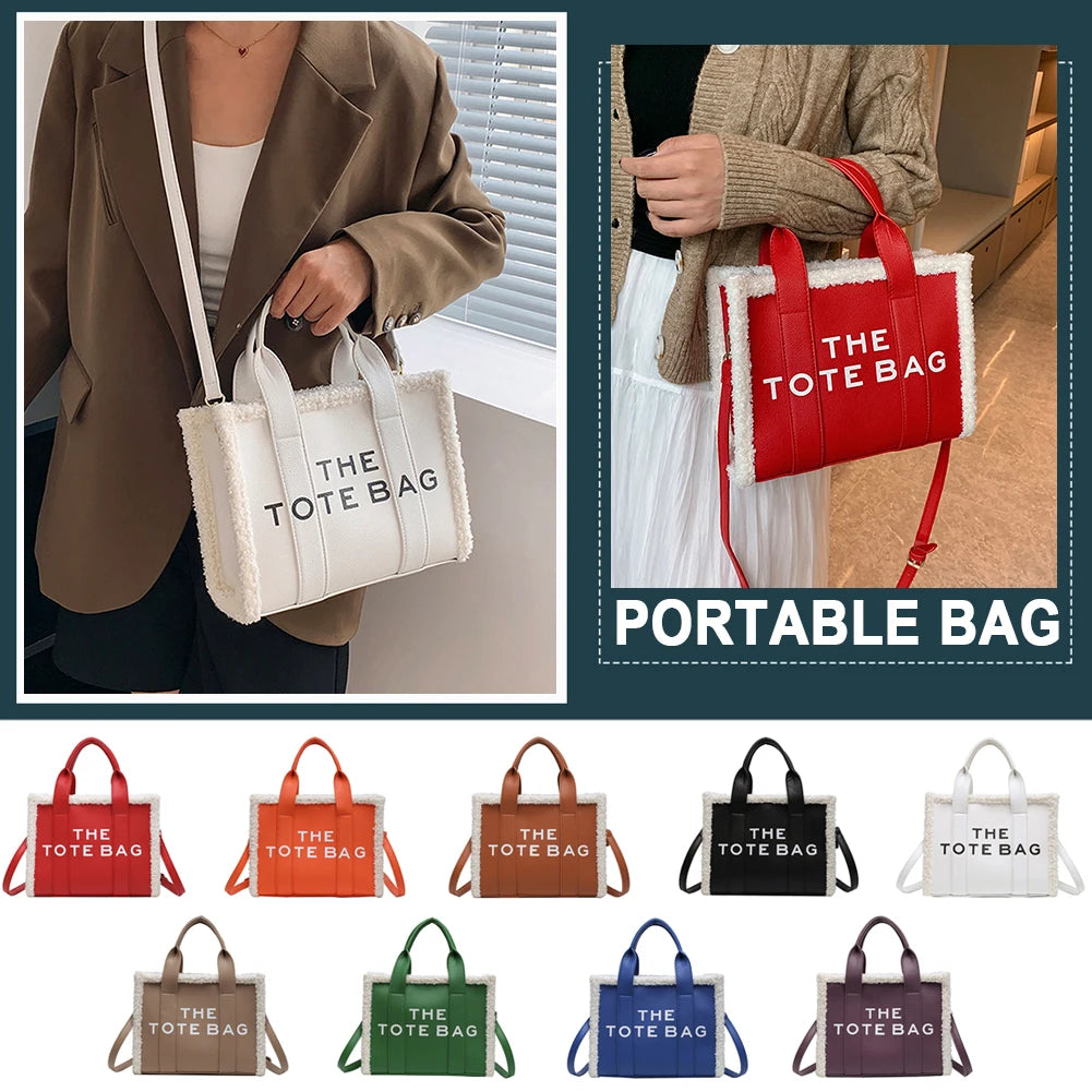 PU Leather Commute Bag Fashion Letter Square Bags Casual Soft for Girls Shopping
