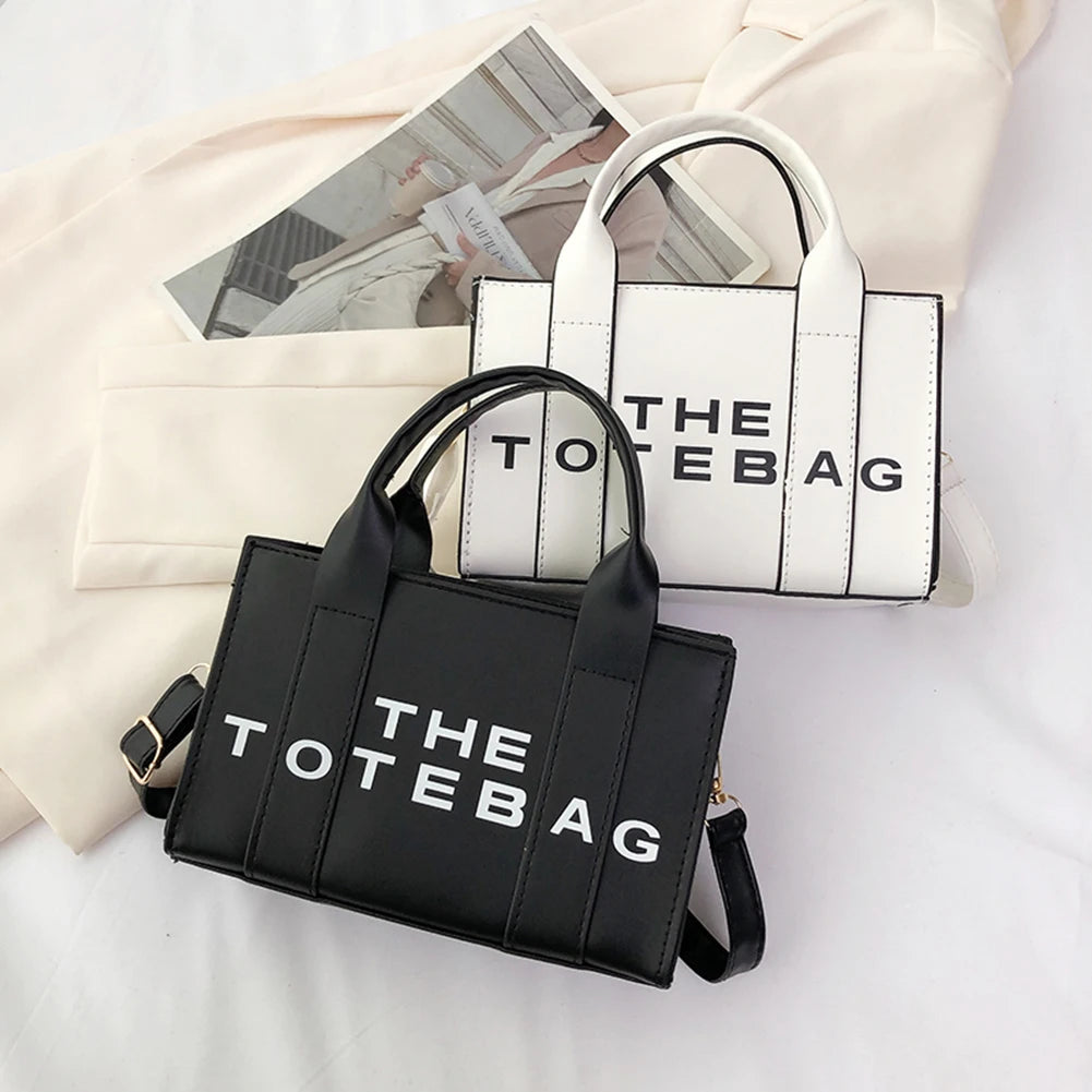 The Small Leather Tote Bag For Women Trendy PU Leather Handbag Casual Simple Adjustable Straps Female Satchel For Work Travel