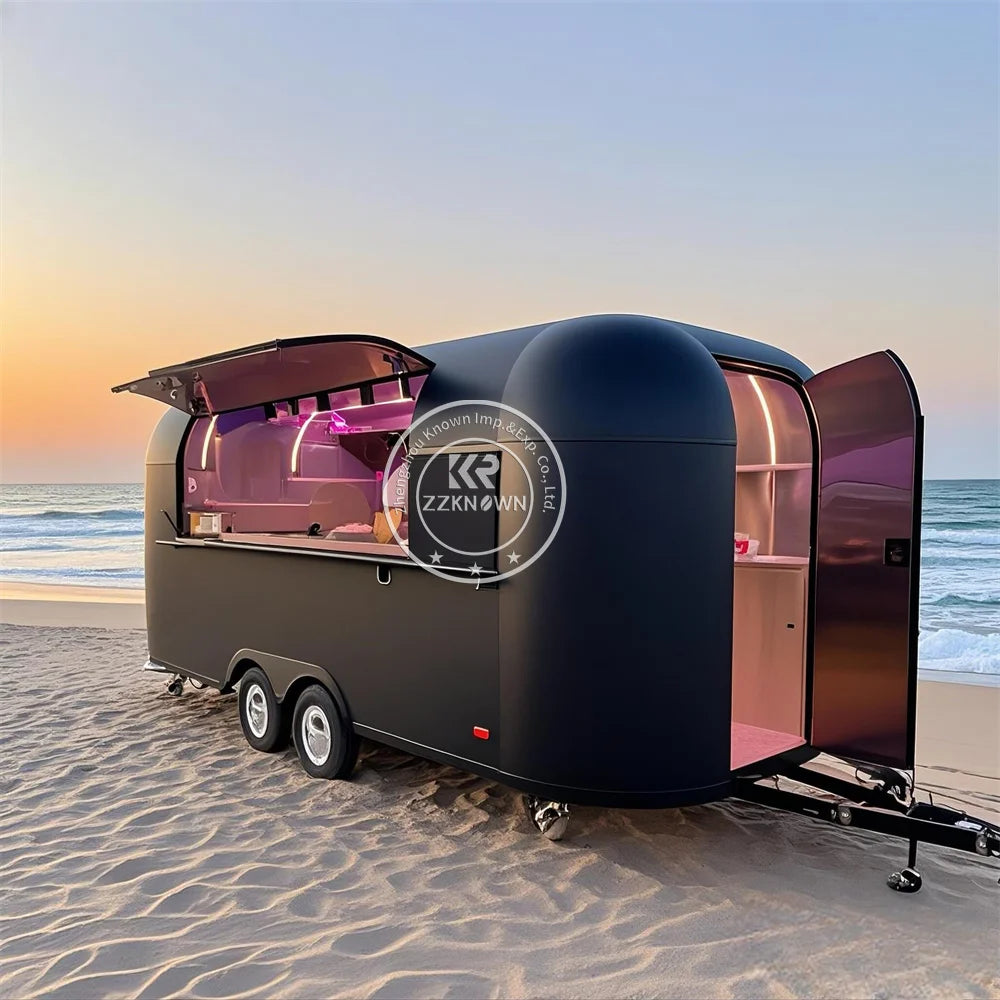 Customized CE Certified Fully Equipped Fast Food Cars Truck Mobile Kitchen USA Standard  Food Trailer for Sale