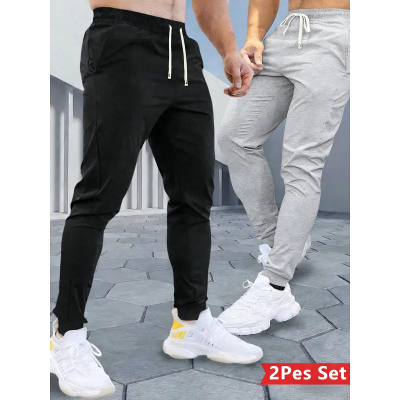 2-Pack spring Men's Clothing Casual Pants Home Man Y2k Clothes Drawstring Elastic Waist Sweatpants 2026 Men's Sports Trousers