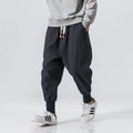 2024 Japanese Style Cotton Linen Pants Plus Size Chinese Style Men's Casual Pants Youth Fashionable Small Feet Harem Pants Whole