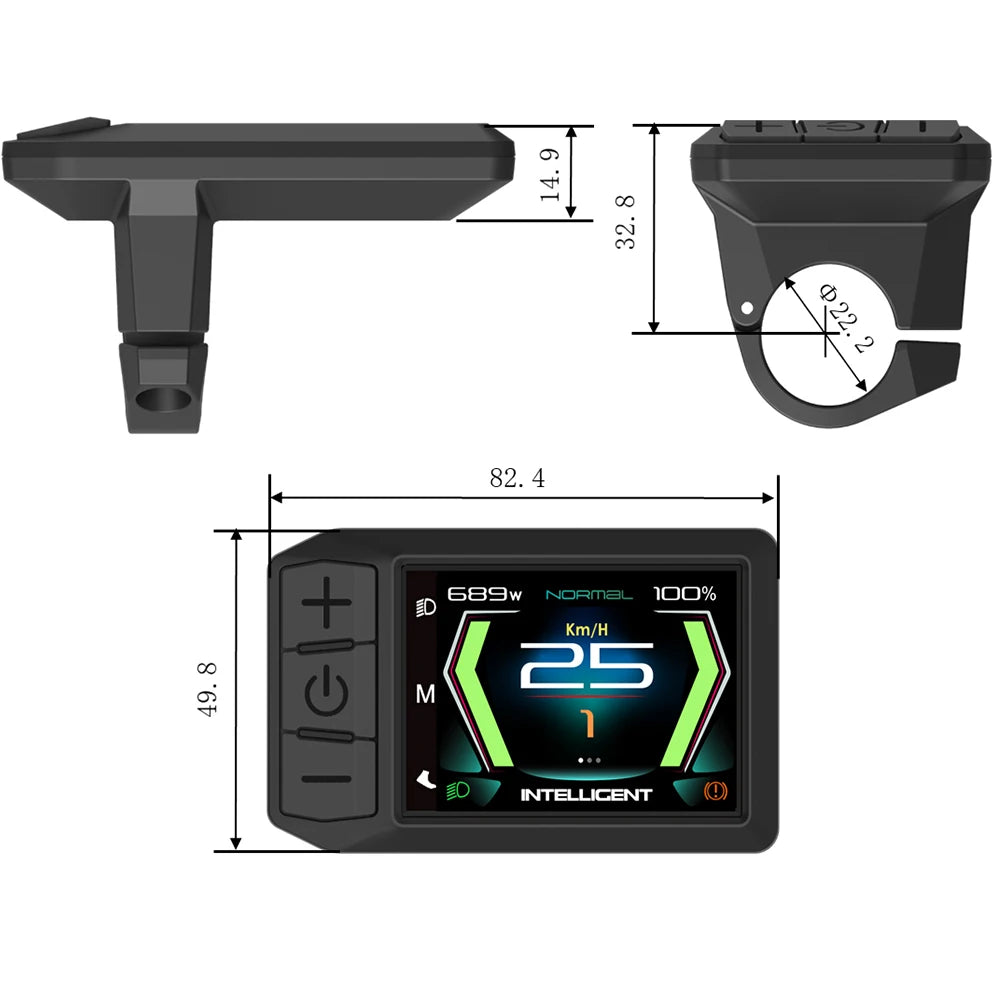 Electric Bicycle LCD 600C Bluetooth Display BF-UART Instrument 500C NEW Speed Applicable To Bafang Mid Hub Motor 36V 48V 52V