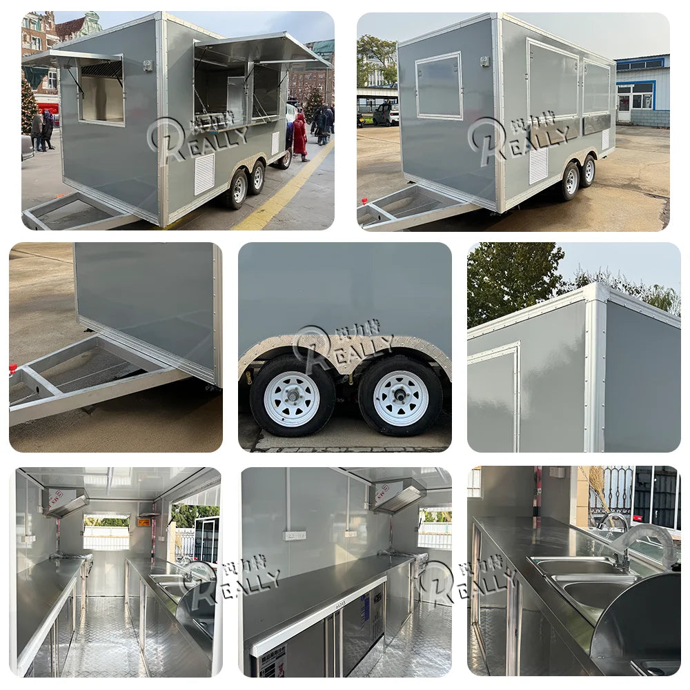 USA Standard Fast Food Truck Mobile Catering Trailer With DOT VIN Concession Food Trailer for Bubble Tea