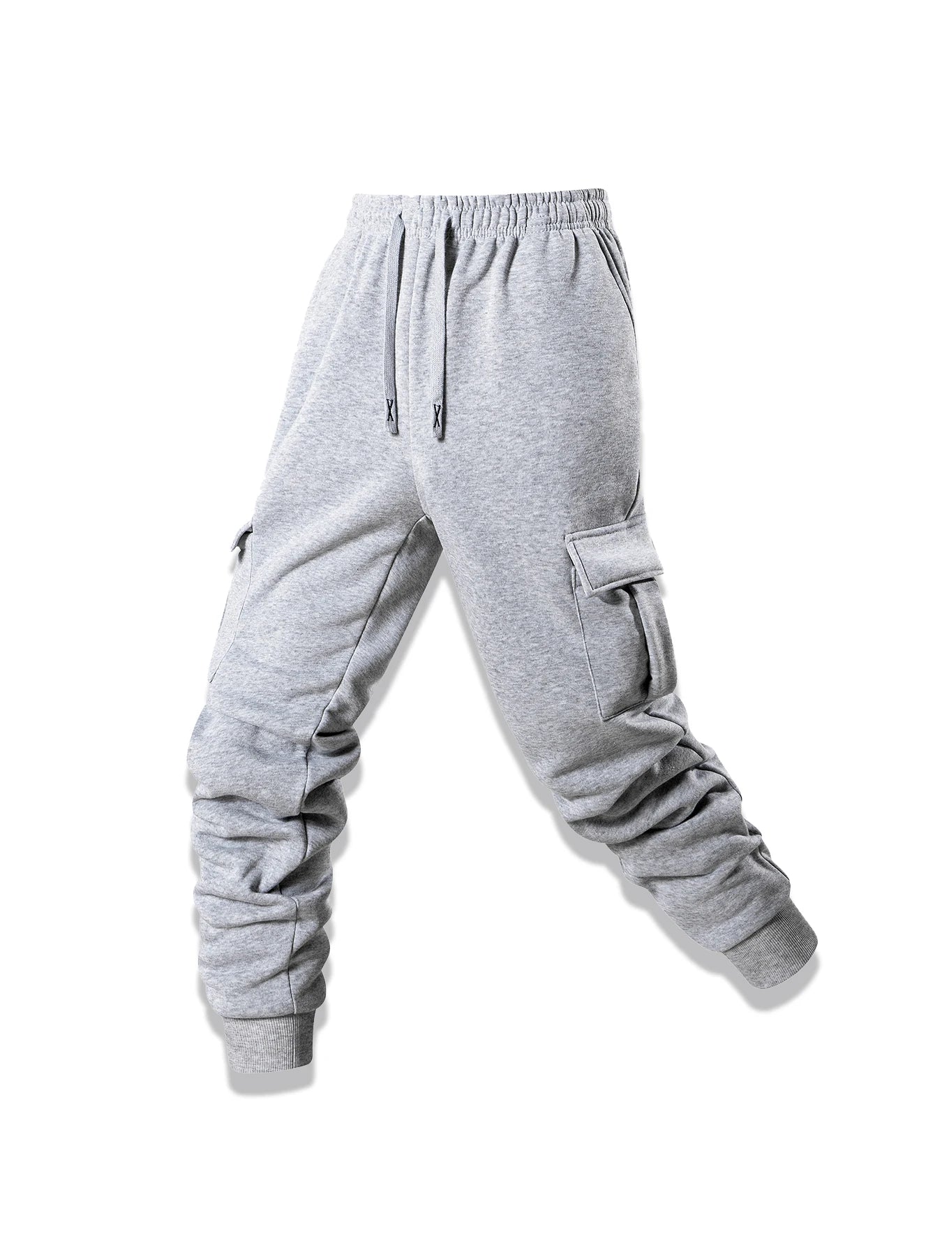 Men Cargo Casual Sports Drawstring Spliced Pants Sheath Pencil Pants Ankle Length Pant Spring Skinny Patchwork Pockets Pants