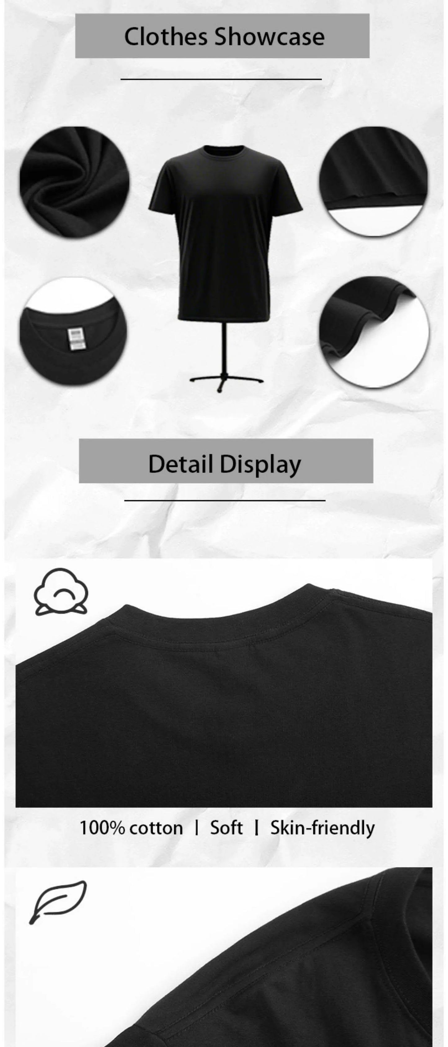 Plus Size Black Short Sleeve T-Shirt with Cross and "He Is Risen!” Print Suitable for Outdoor Leisure Wear in Summer.