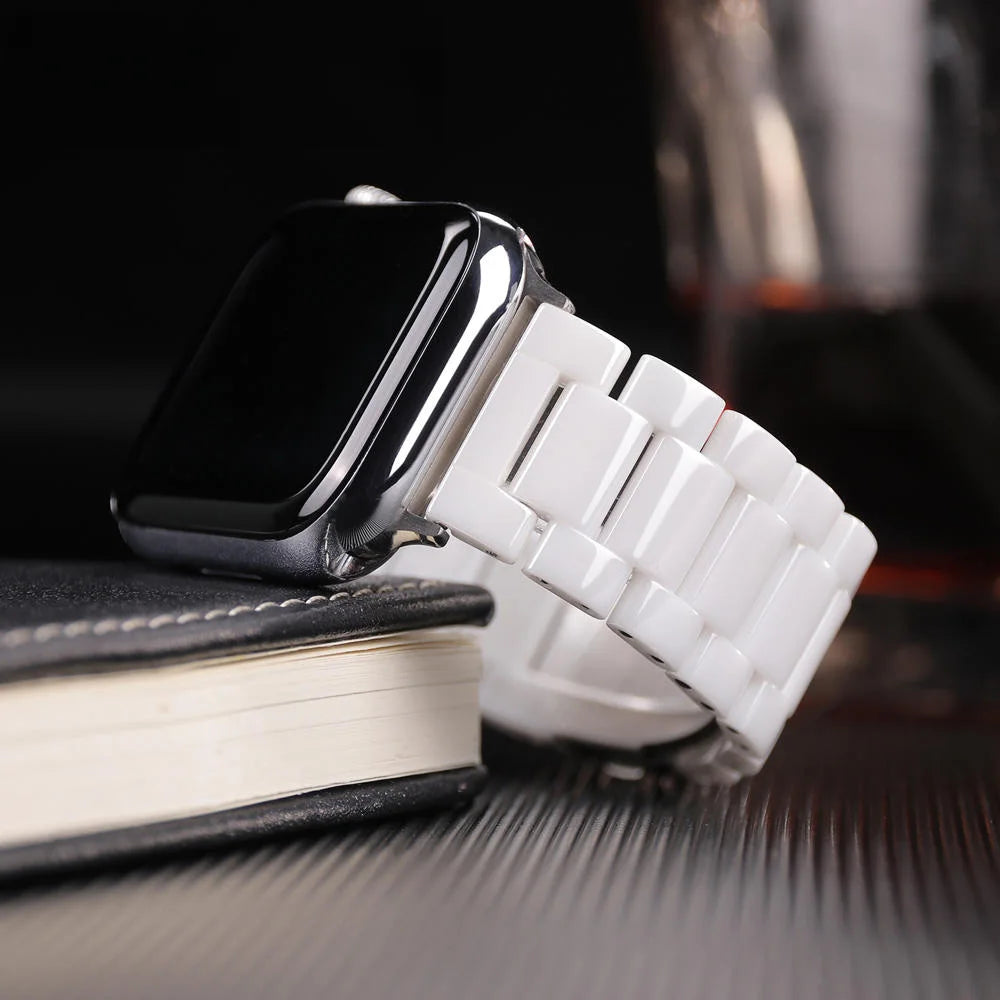 Ceramic Strap for Apple Watch Band 44mm 40mm 45mm 49mm 42mm 38 Stainless steel butterfly bracelet iWatch series 6 3 7 8 se ultra