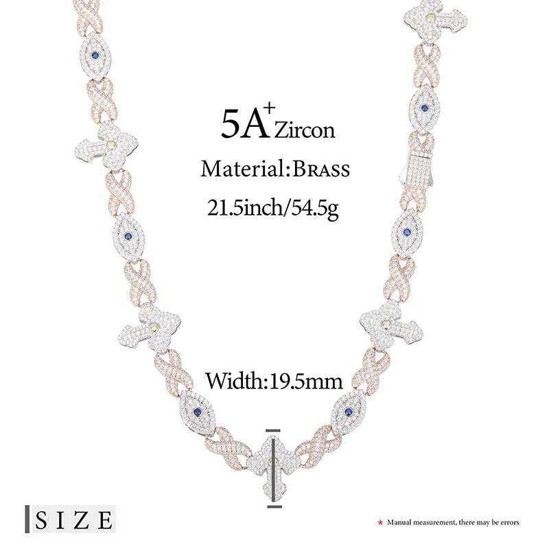 Unisex luxury Moissanite VVS1 Necklace Chain 925 Silver For Women Iced Out Chain Link Necklace Fine Hip Hop Jewelry