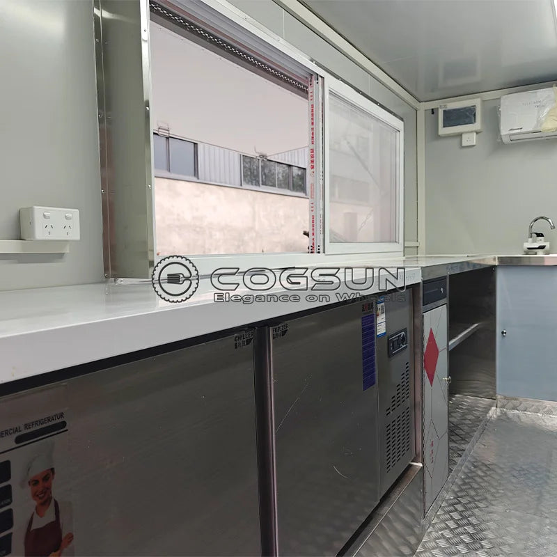 Stainless Steel BBQ Food Truck with Full Kitchen Designed for High Volume Cooking