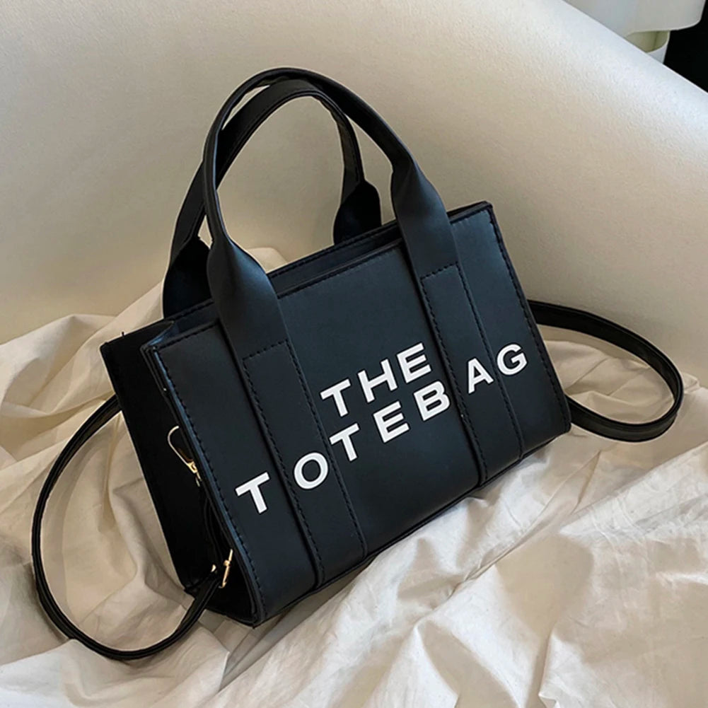 The Small Leather Tote Bag For Women Trendy PU Leather Handbag Casual Simple Adjustable Straps Female Satchel For Work Travel